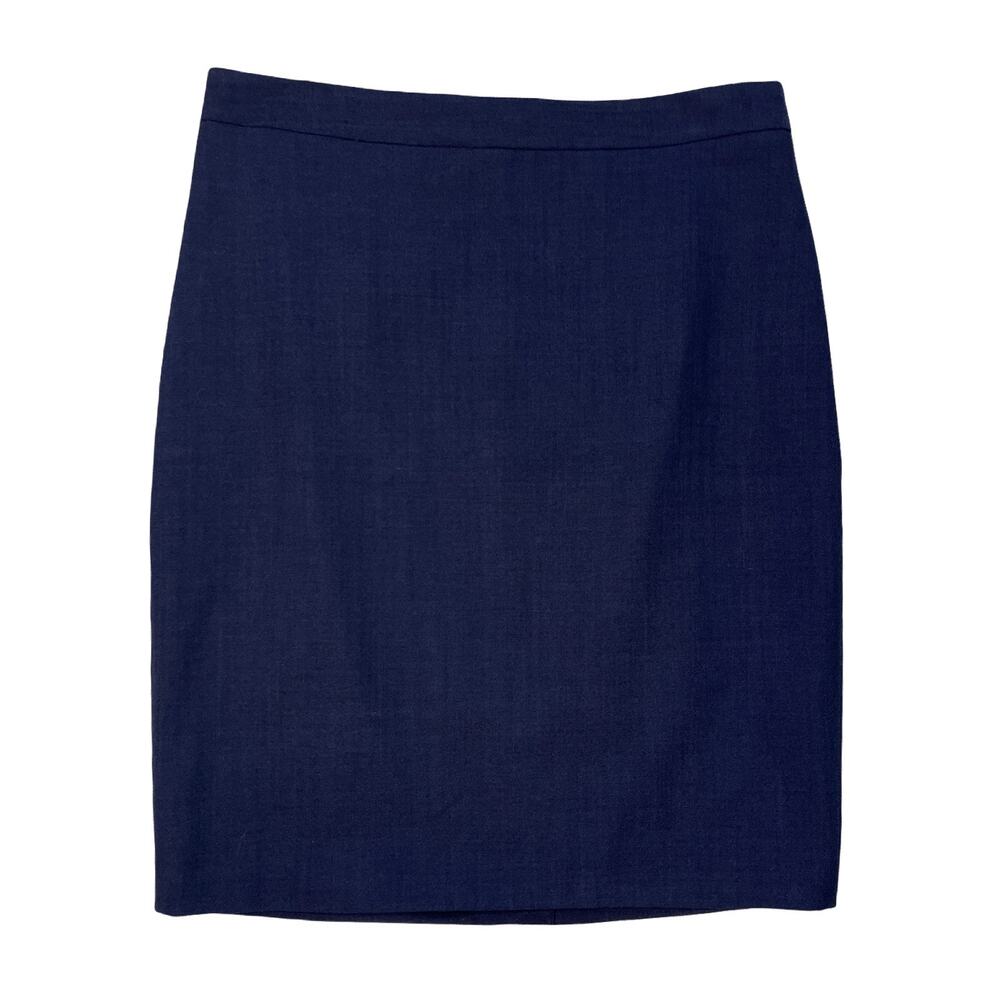 Banana Republic Navy Wool Pencil Skirt Size 10 Career Office Stretch NWT